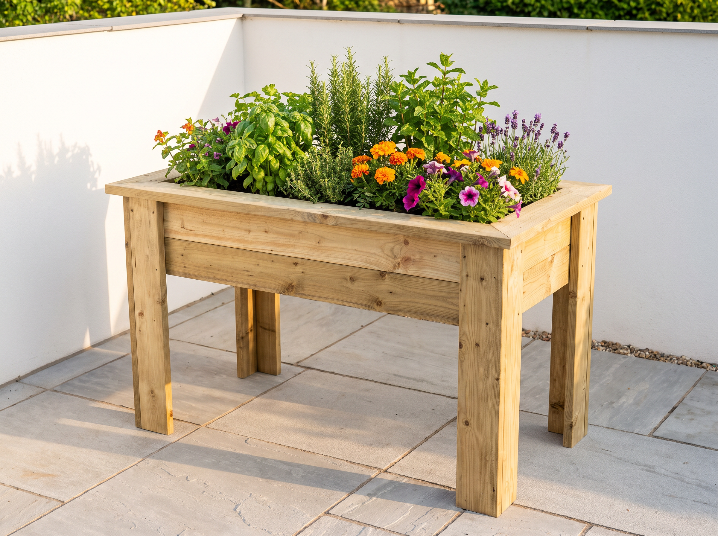 Raised timber garden planter