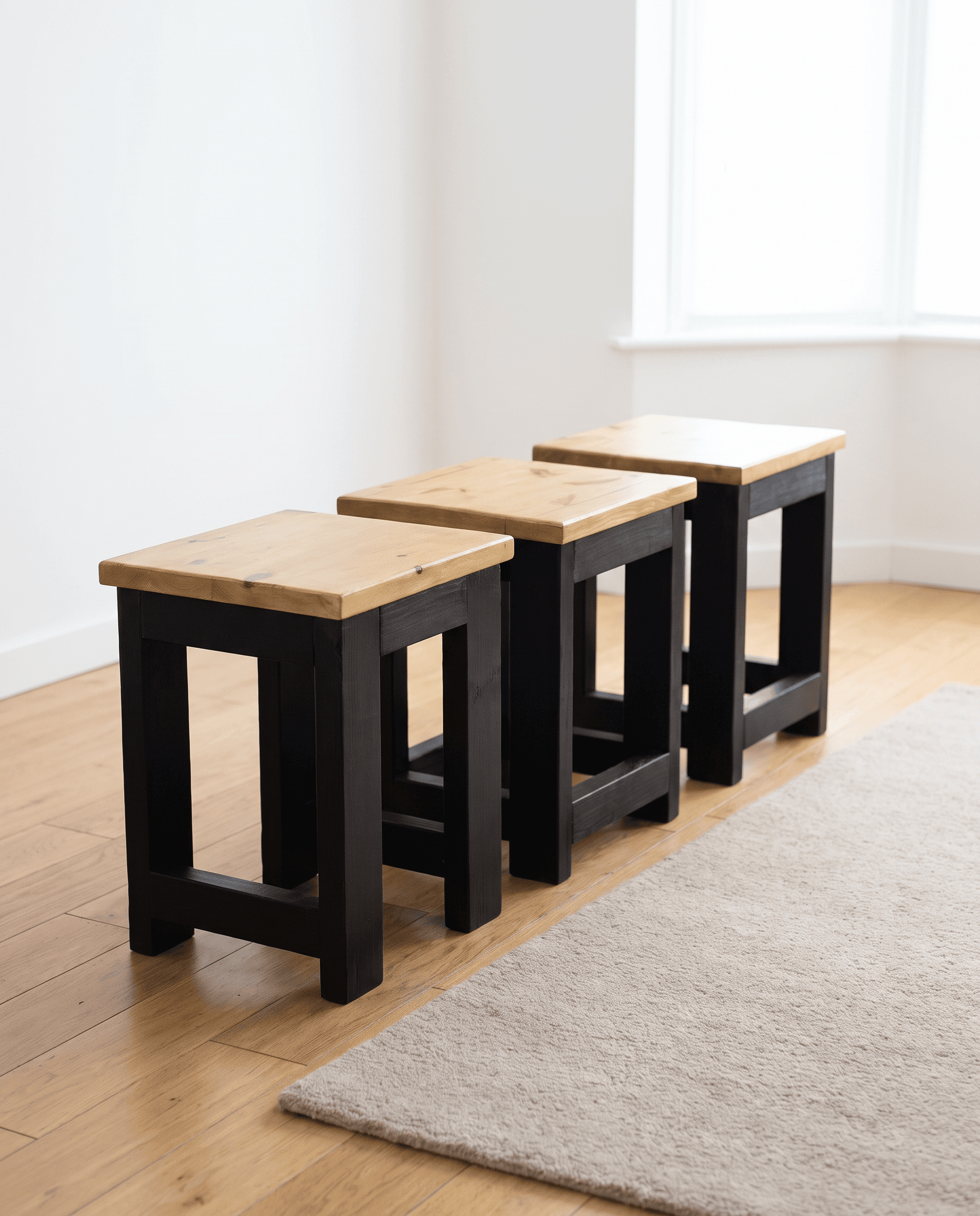 Set of three nesting farmhouse side tables