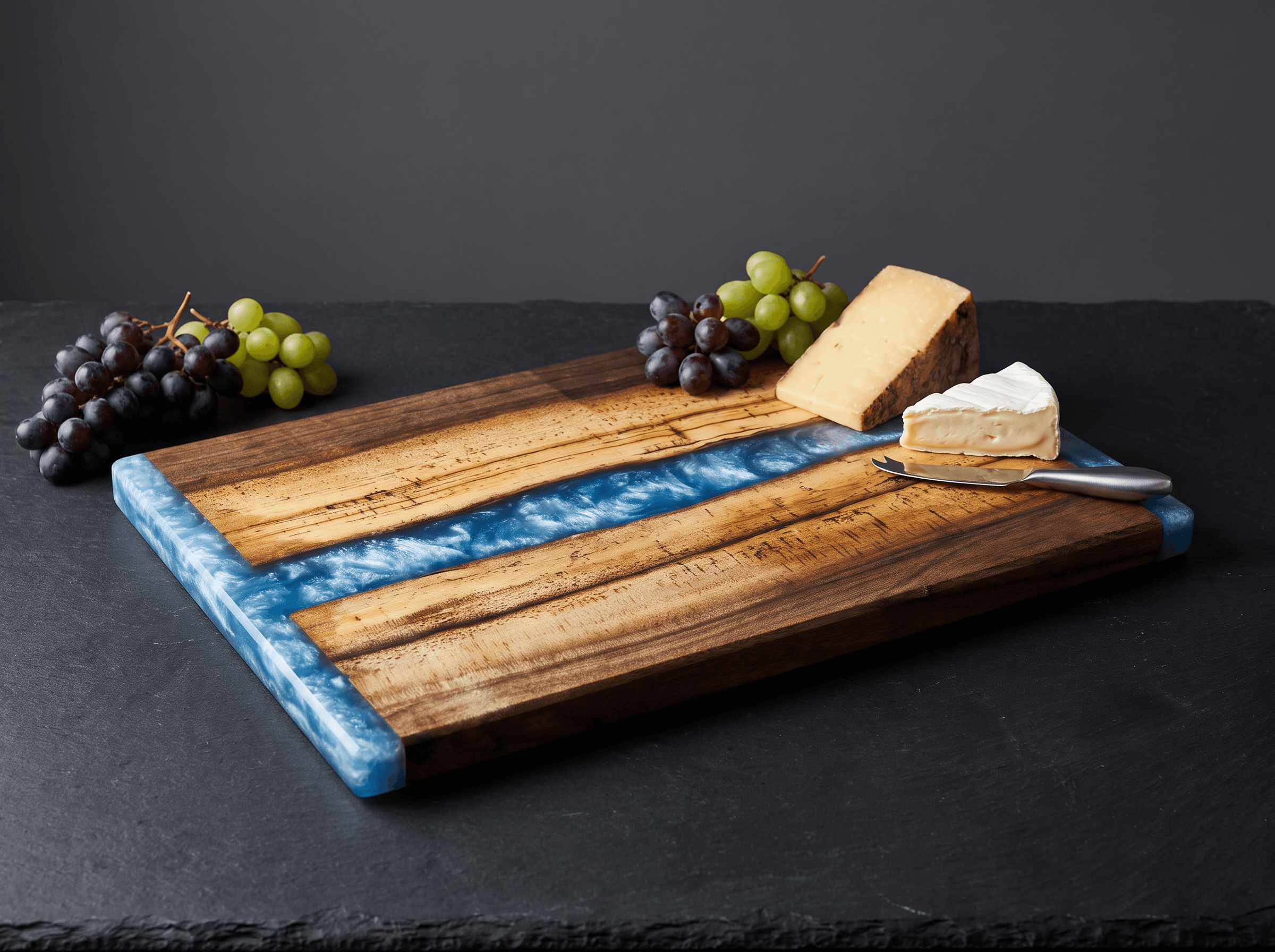 Blue Epoxy River Charcuterie Board