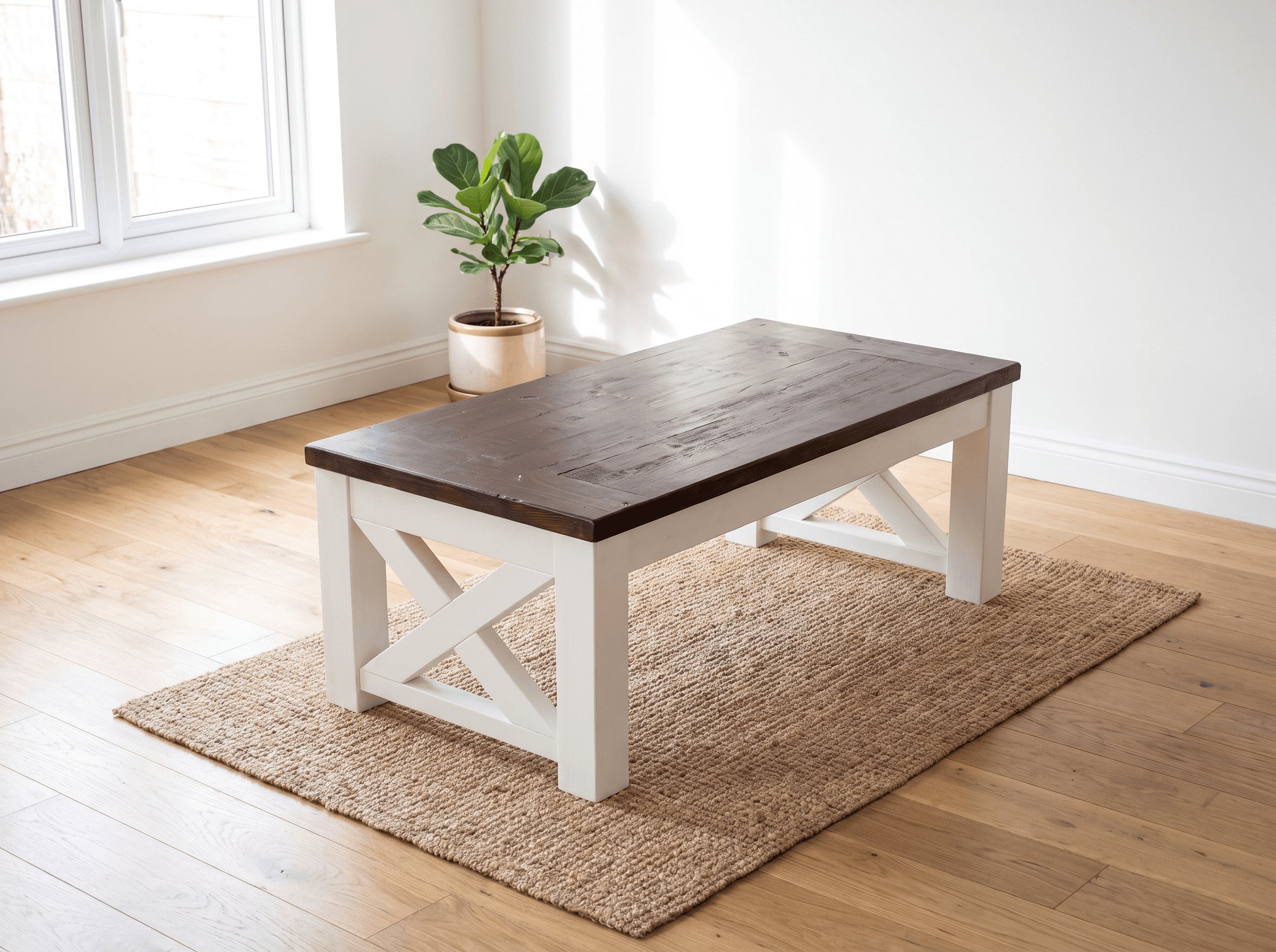 Farmhouse Coffee Table — Dark Oak